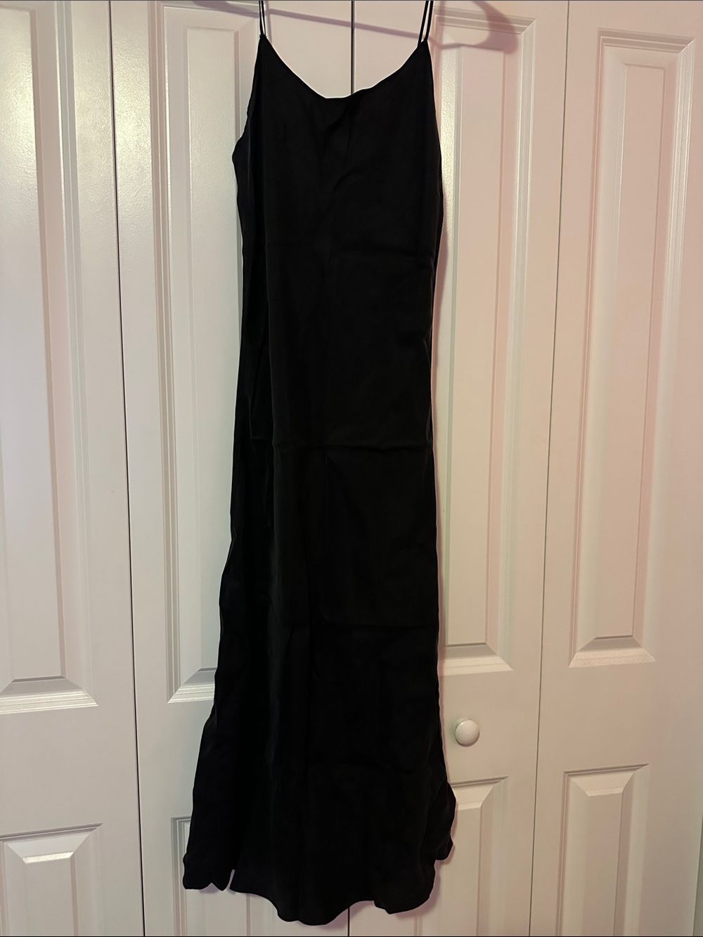 J. Crew Linen Black Slip Midi Dress